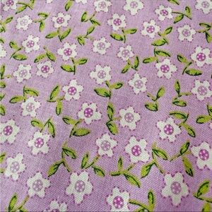 Vintage Y2k Pink Purple 5 Point Floral Quilting Cotton Fabric 1 yard Cottagecore